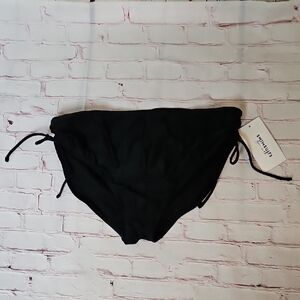 Swimsuits For All Black Bikini Bottom Ruched Sides NWT Size 14